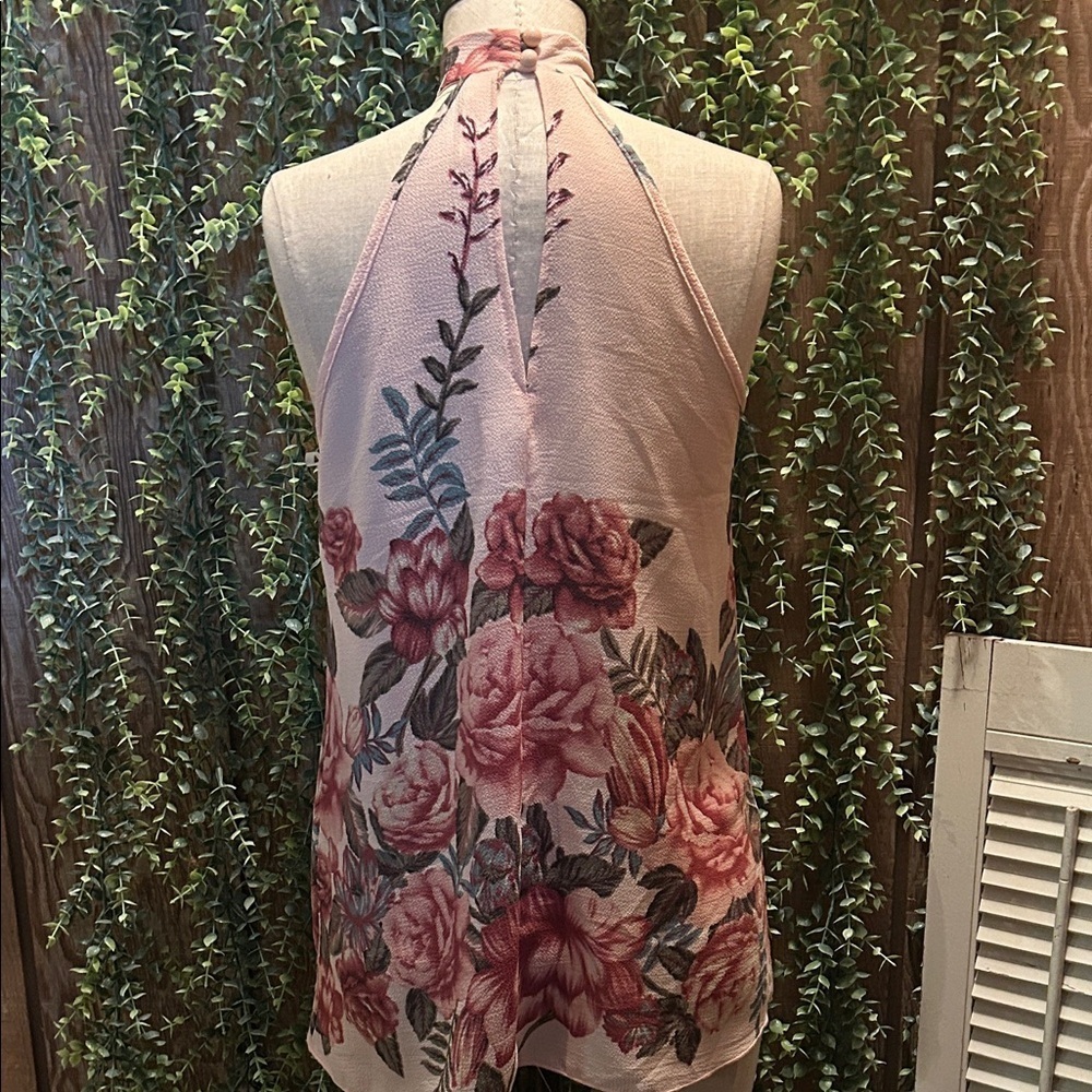 NWOT Floral Halter Neck Top - Pink - Picture 2 of 3